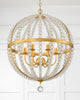 Village Boho 6 Light Transitional Chandelier in Antique Gold Finish | Lifestyle View