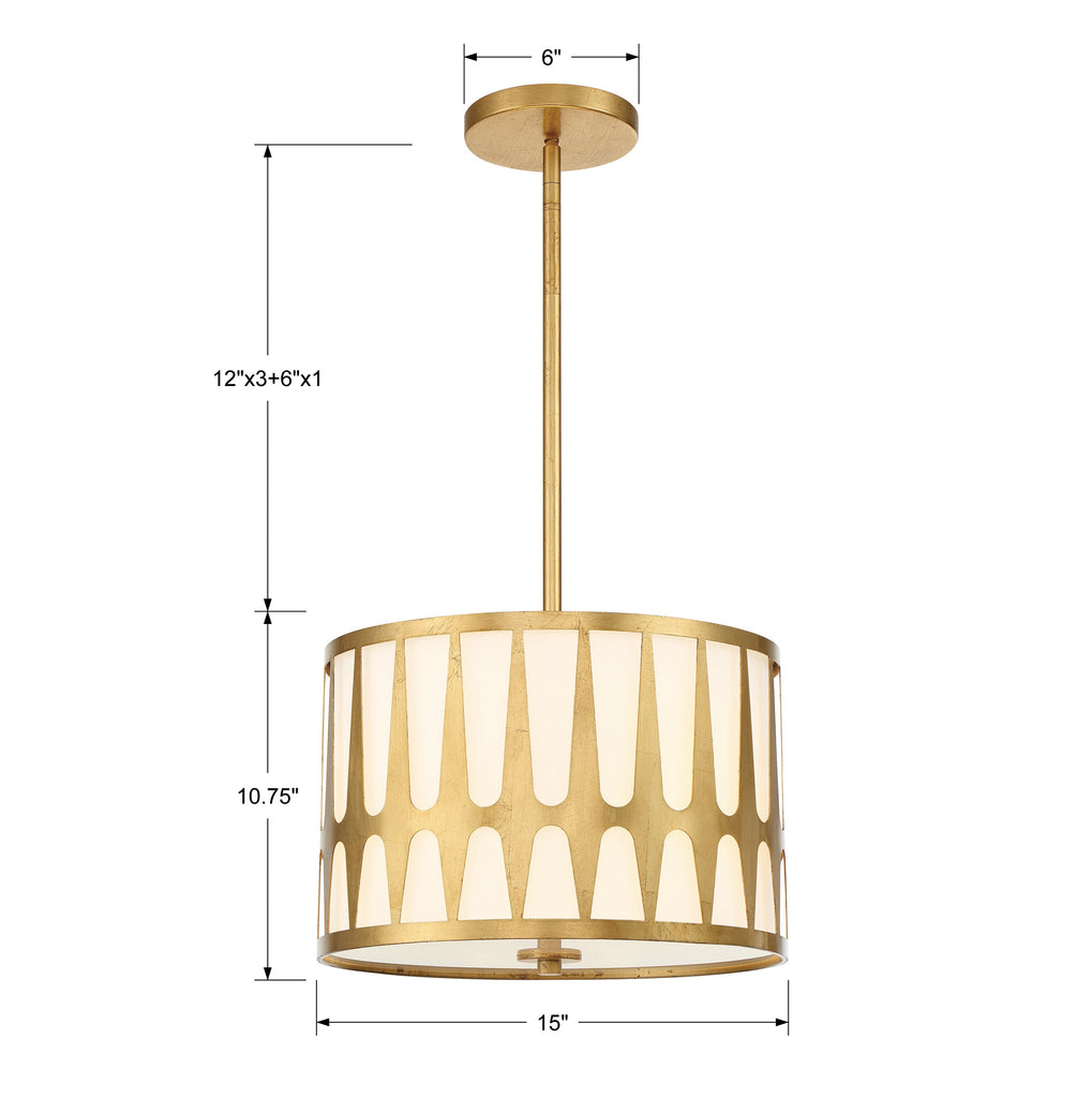 Modern Pendant Light - Melrose and Madison Design | Item Dimensions
