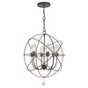 Tivoli 6-Light Chandelier | Matte Black & Warm Brass