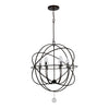 Minimalist Outdoor Chandelier | SoHo Chic 6-Light in English Bronze