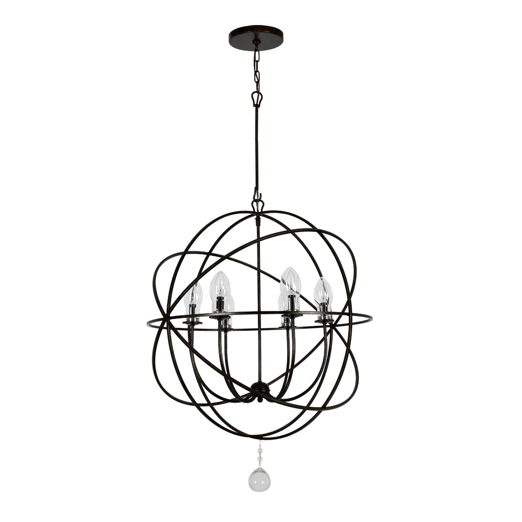 Minimalist Outdoor Chandelier | SoHo Chic 6-Light in English Bronze