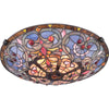 Traditional Flush Mount Light - Stained Glass Design | Alternate View