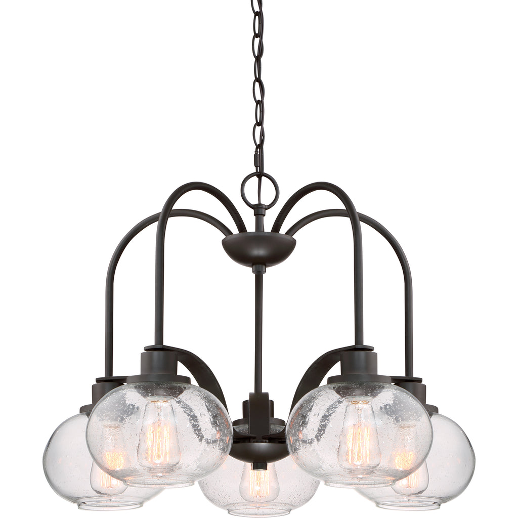 SoHo Chic 5 Light Transitional Chandelier in Olde Silver