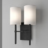 Modern Black Forged Bryant Park 2-Light Wall Mount Fixture | Lifestyle View
