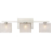 Bryant Park 3 Light Transitional Bath Light in Brushed Nickel and Polished Chrome Finish