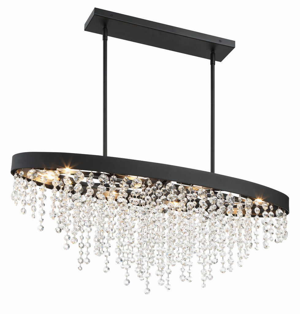 Sunset Strip 8 Light Transitional Chandelier with Crystal Strands | Alternate View