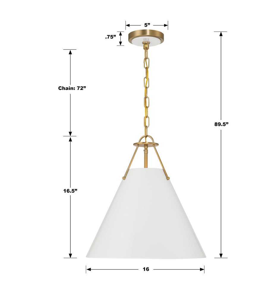 XAV-B8305-VG-GR Xavier 3 Light Contemporary Pendant Dimensions Image